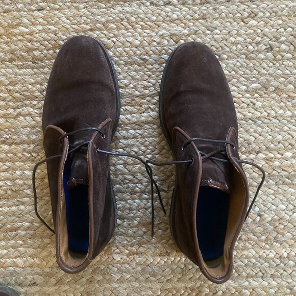 Aquatalia Carlos Men's  Chukka Ankle Boots Brown Suede Weatherproof Sz 8.5 $500! - Picture 2 of 7